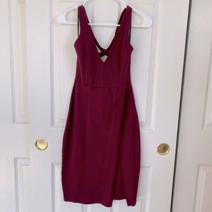 Lulus burgundy bodycon midi dress